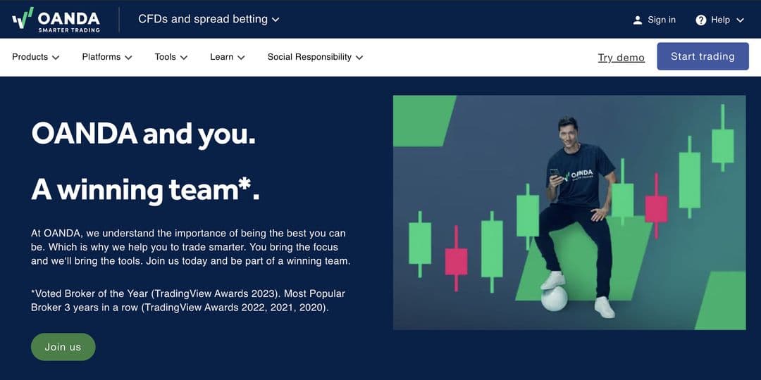 Oanda website