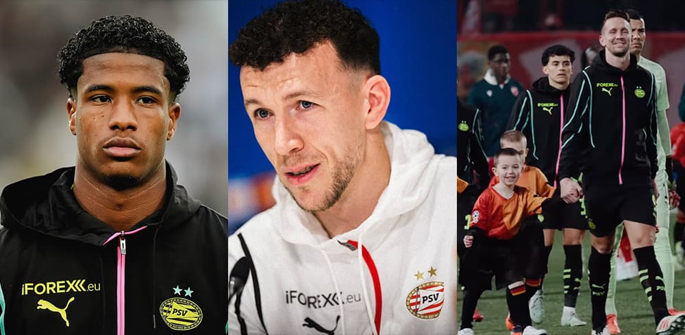PSV Eindhoven players wearing iFOREX branded kit