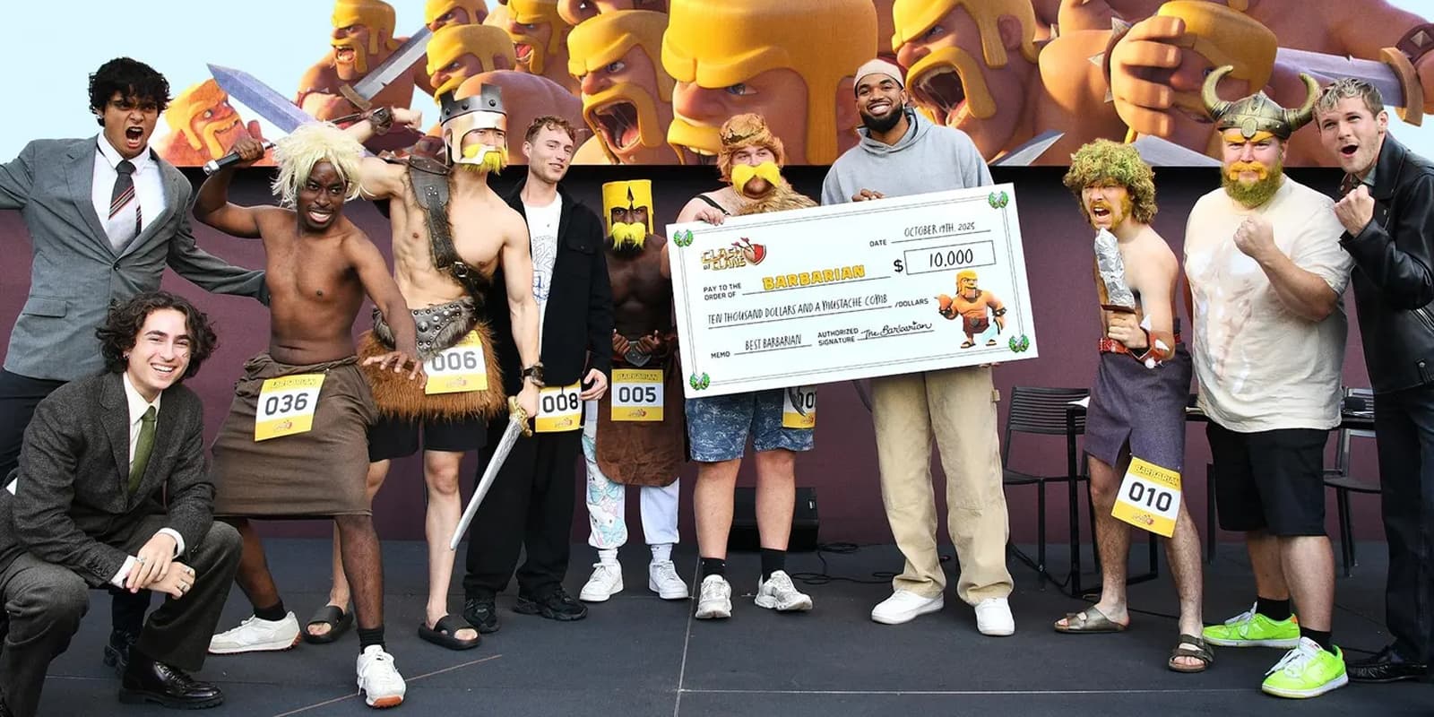 Karl-Anthony Towns Clash of Clans Barbarian Look-alike contest